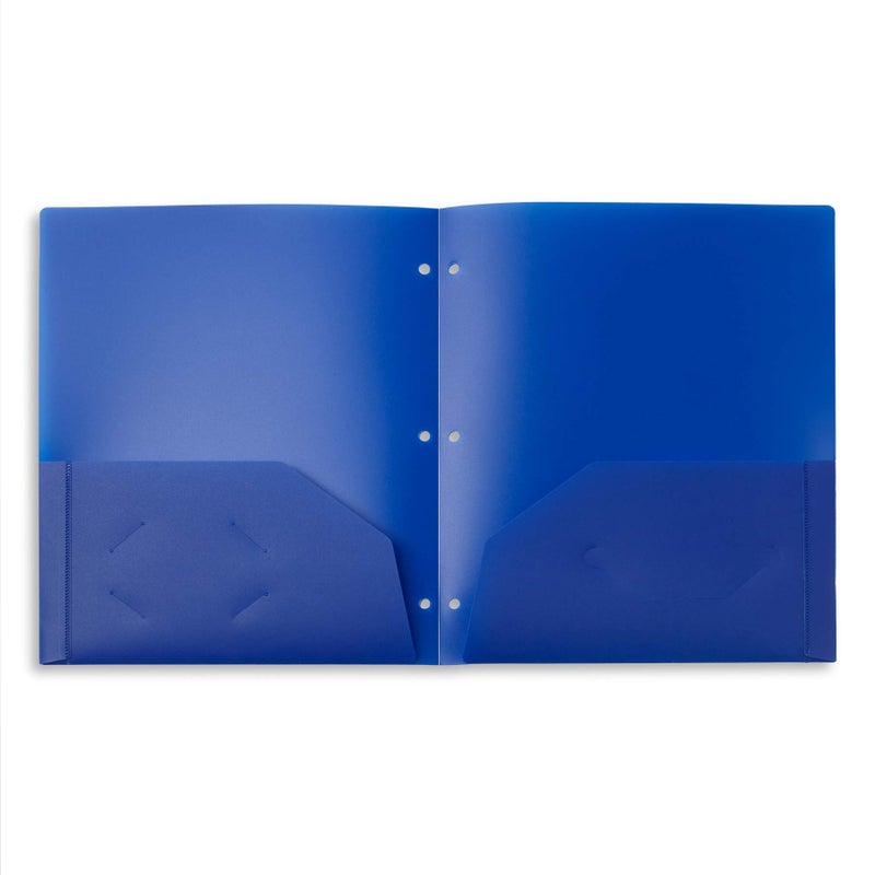 Blue Summit Supplies Plastic Folders with Pockets, Reinforced Corners, Durable 2 Pocket Folder with Corner Flaps Inside to Hold Papers in Place, Assorted Color Pocket Folders, 6 Pack - Image 4